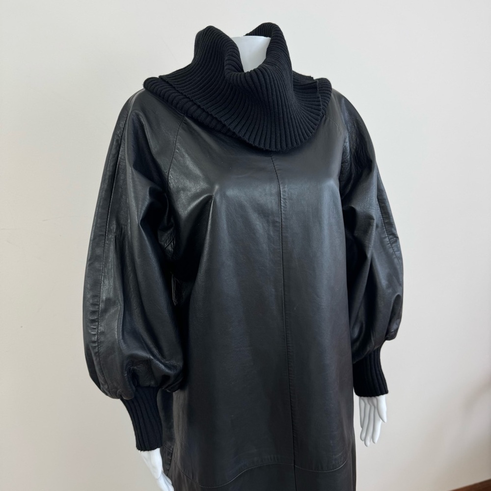 Jean Paul Gaultier Genuine Leather Dress Black Femme Midi L - Picture 5 of 15